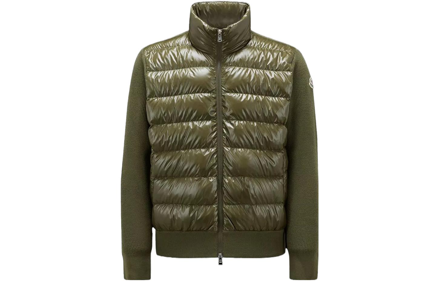 Moncler  Olive Green Down Jacket with Stand Collar and Zipper. I20919B00011M1131828 圖 2