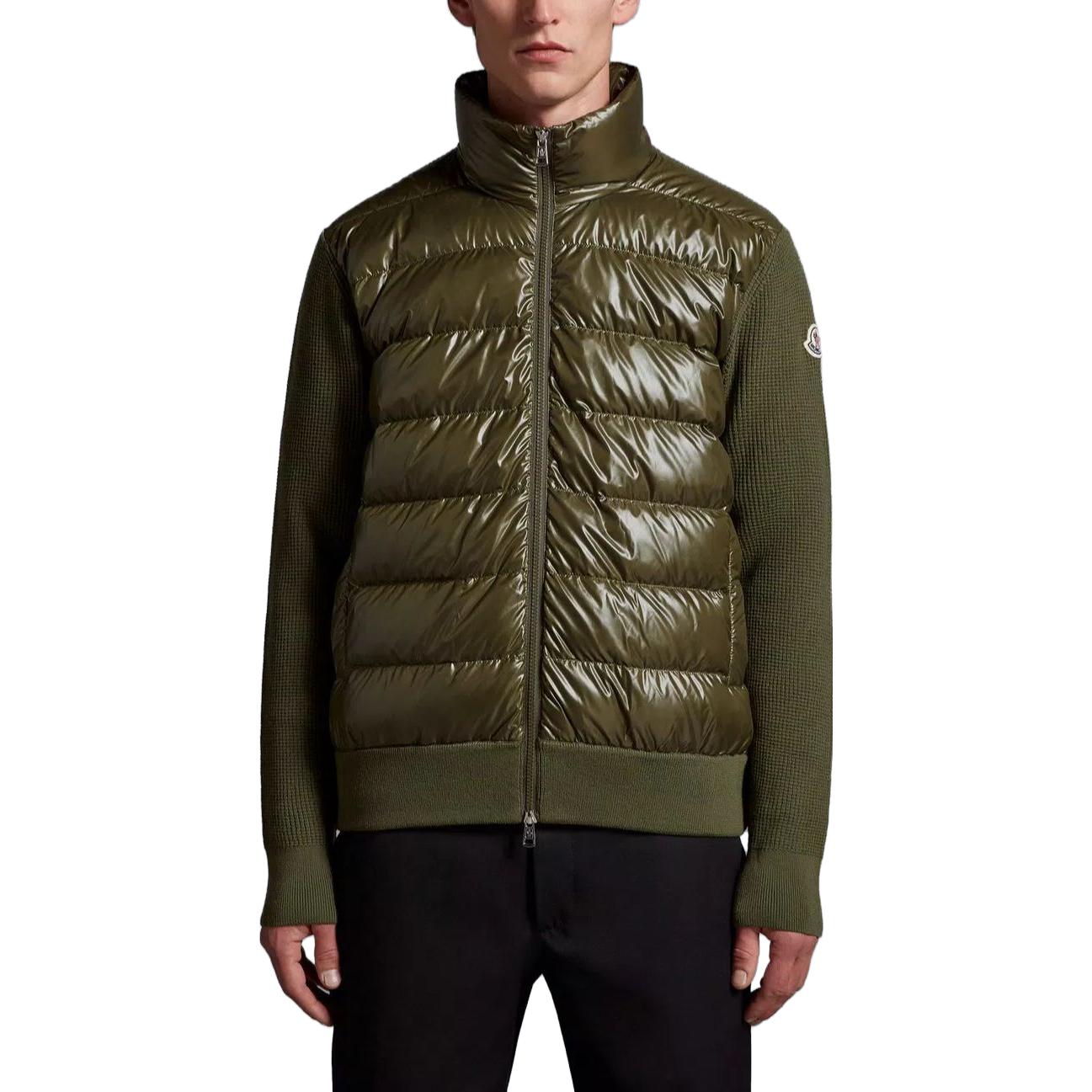 Moncler  Olive Green Down Jacket with Stand Collar and Zipper. I20919B00011M1131828 圖 3