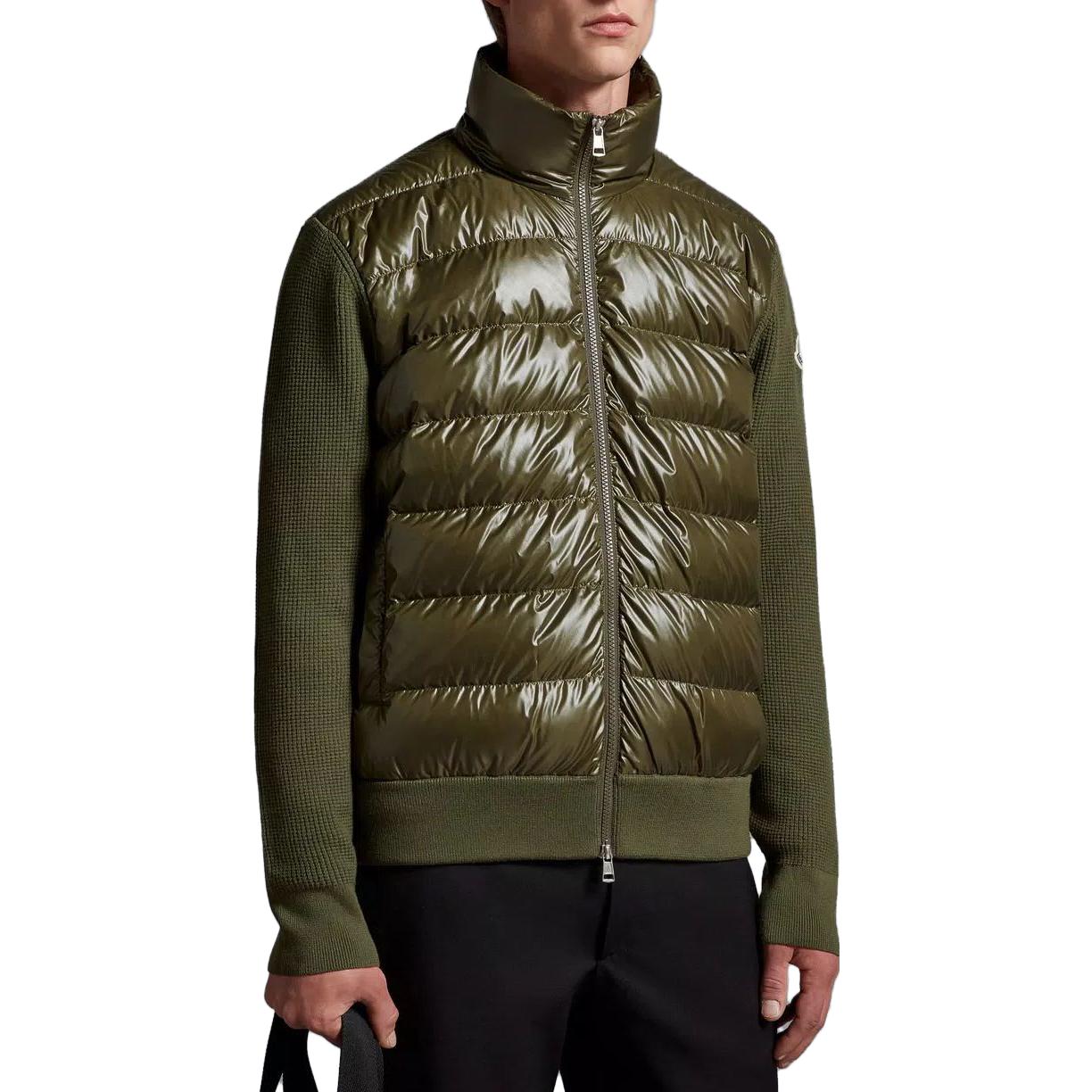 Moncler  Olive Green Down Jacket with Stand Collar and Zipper. I20919B00011M1131828 圖 5