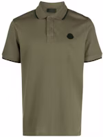 Moncler Olive Green Polo Shirt with Logo Patch and Letter Print. I20918A00004899UR818 Moncler Olive Green Polo Shirt with Logo Patch and Letter Print. I20918A00004899UR818