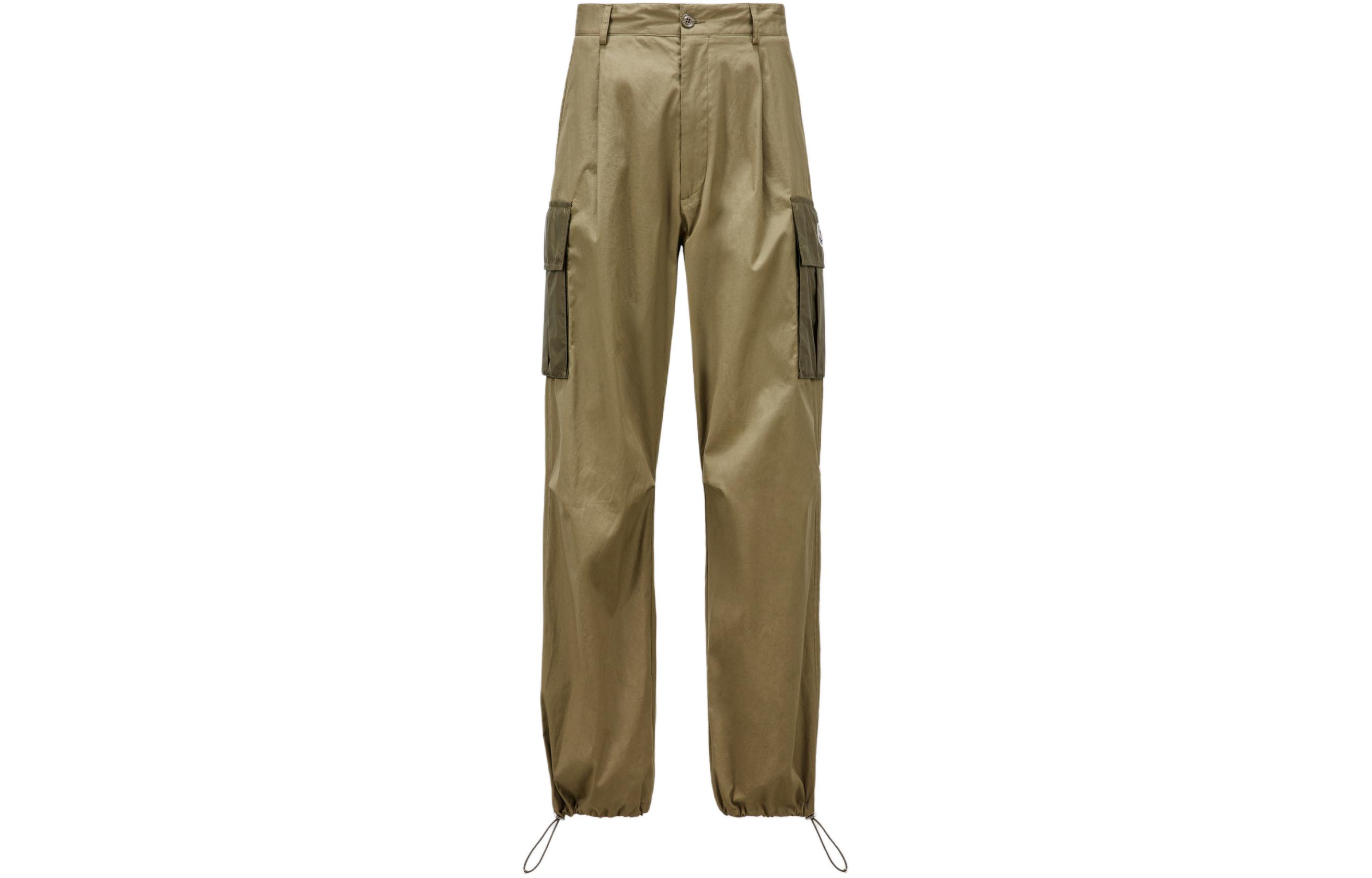 Moncler  Olive Green Straight-Leg Cargo Pants with Colorblock Pockets. J10912A00030549P581M