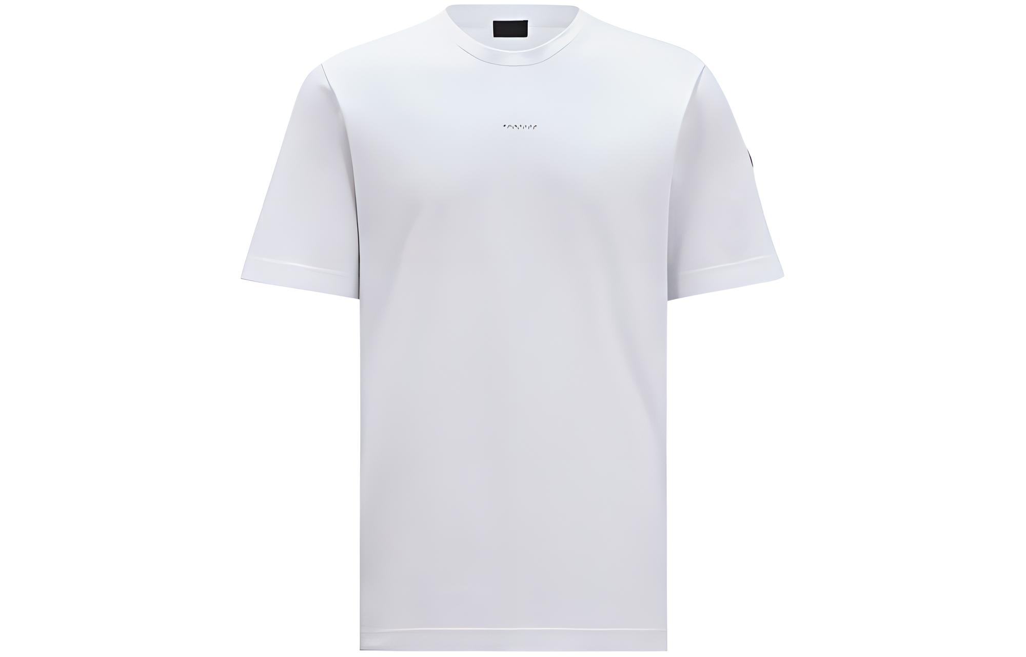 Moncler  Optical White Logo Graphic Crewneck Short Sleeve Tee J10918C0003289A17001