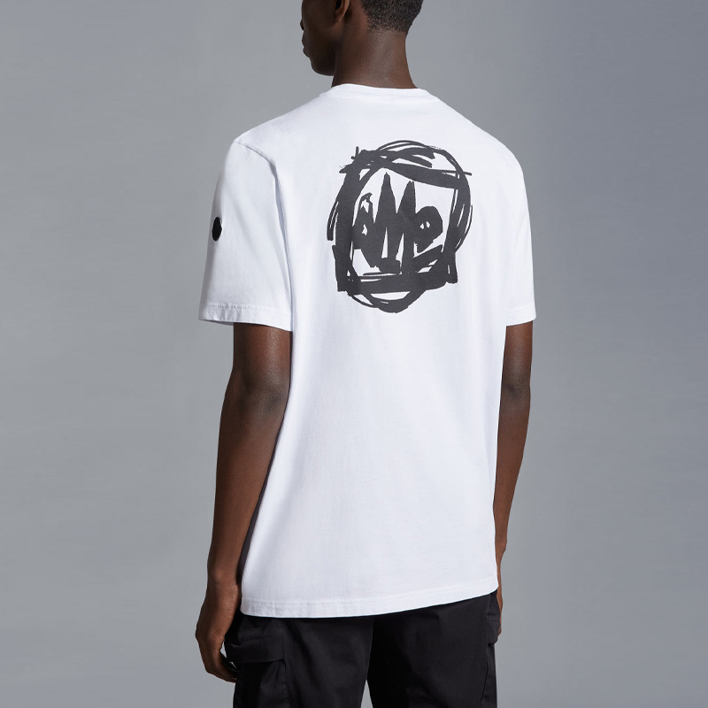 Moncler  Optical White Logo Graphic Crewneck Short Sleeve Tee J10918C0003289A17001 圖 5