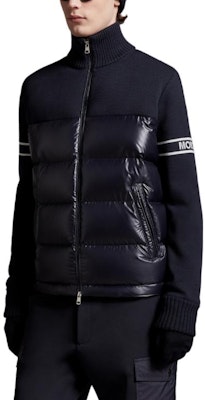 몽클레어 패딩 울 블렌드 가디건 니트 자켓 네이비 블루. I20919B00016M1121742 Purchase 몽클레어 패딩 울 블렌드 가디건 니트 자켓 네이비 블루. I20919B00016M1121742