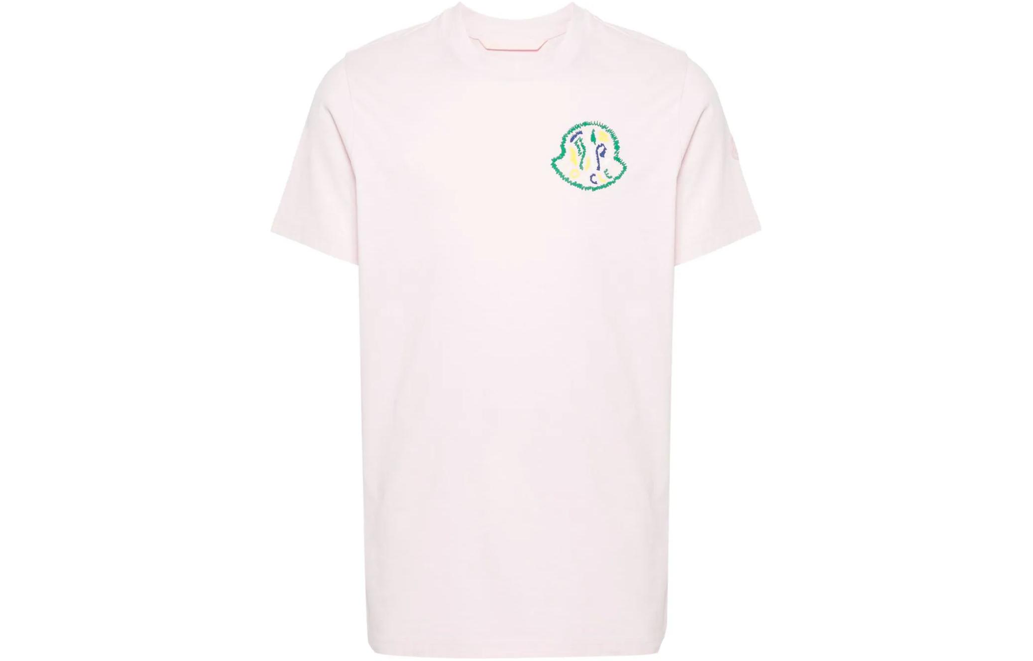 Moncler  Pink Logo Cotton Crewneck Short Sleeve T-Shirt. J10918C000178390T506 圖 2