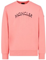 Moncler Pink Tie-Dye Logo Print Crewneck Sweatshirt. J10918G00004809KR416 Moncler Pink Tie-Dye Logo Print Crewneck Sweatshirt. J10918G00004809KR416