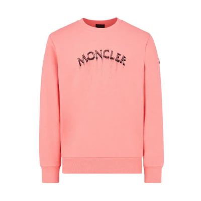 Moncler Pink Tie-Dye Logo Print Crewneck Sweatshirt. J10918G00004809KR416