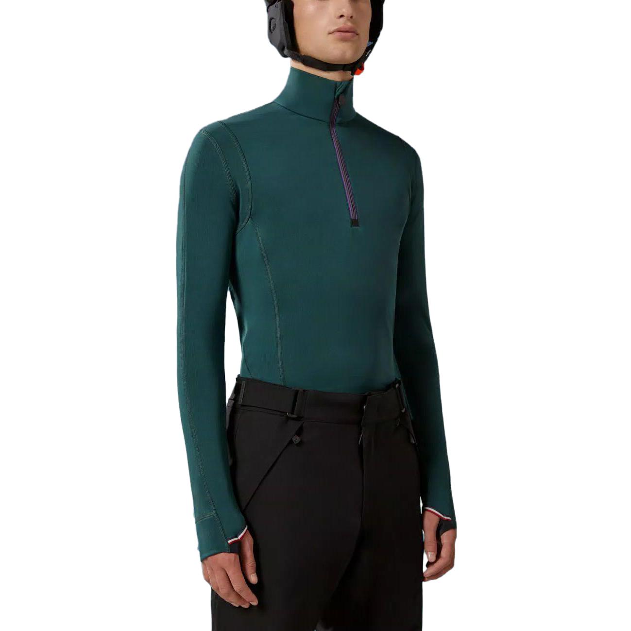 Lookbook モンクレール ポロネック ロゴパッチ 長袖スウェット ダークグリーン I20978G00026899JO87F