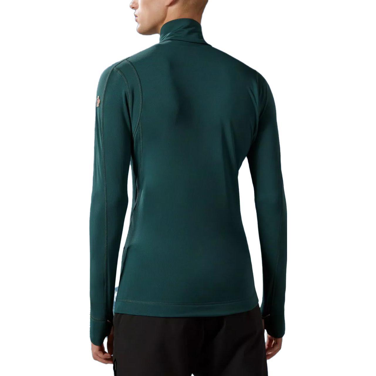 Shop モンクレール ポロネック ロゴパッチ 長袖スウェット ダークグリーン I20978G00026899JO87F