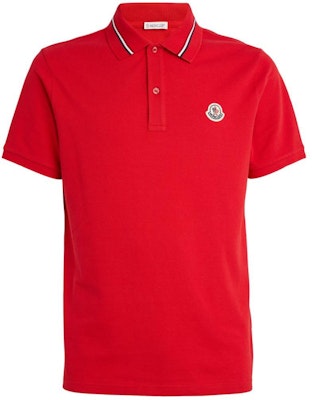 Moncler Red Short Sleeve Polo Shirt with Logo Patch. J10918A0002189A16455 Order Moncler Red Short Sleeve Polo Shirt with Logo Patch. J10918A0002189A16455