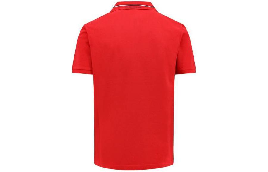 Lookbook Moncler Kaos Polo Merah Lengan Pendek dengan Logo Patch. J10918A0002189A16455