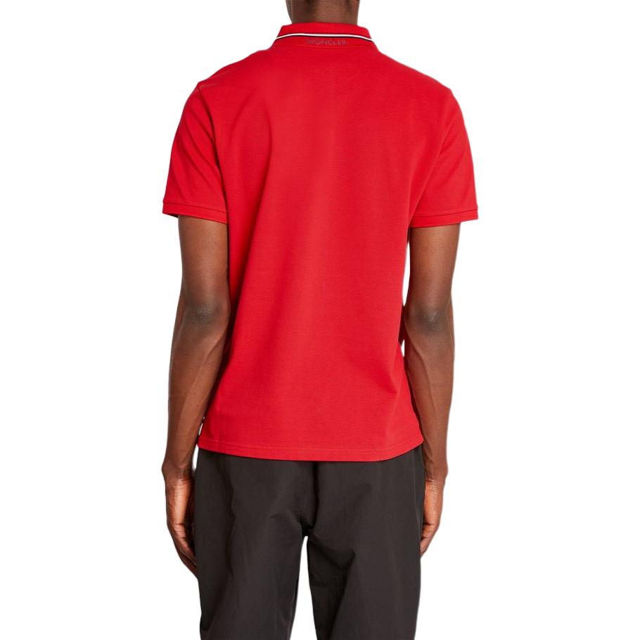 Purchase Moncler Kaos Polo Merah Lengan Pendek dengan Logo Patch. J10918A0002189A16455