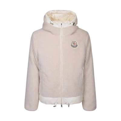 Moncler Reversible Logo Hooded Puffer Jacket Off-White Long Sleeve. I20911A0019389AA3038