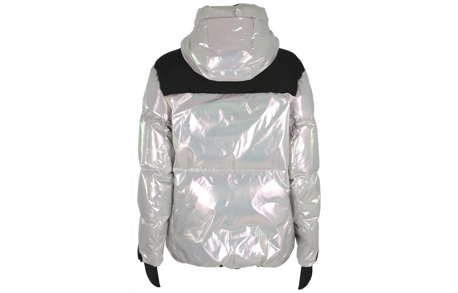 Moncler  Silver Glossy Hooded Puffer Jacket - Colorblock Design. 1A0005054ANB901 圖 3