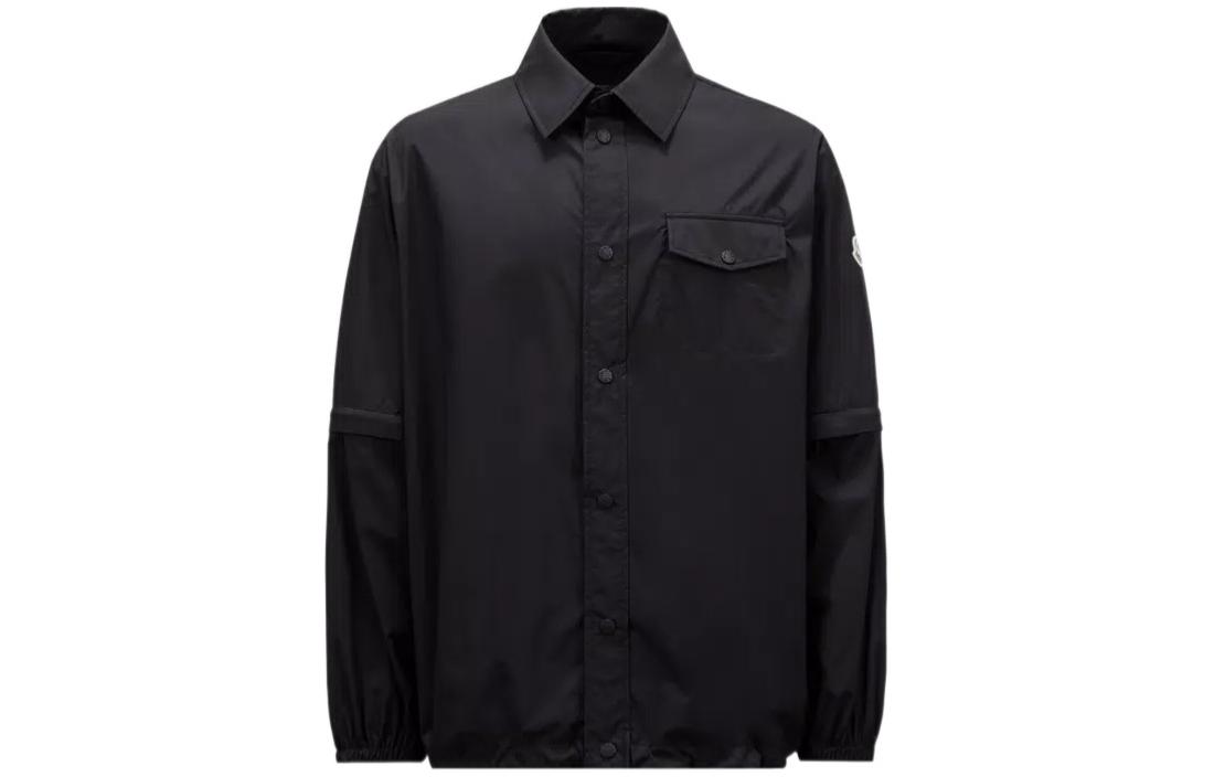 Moncler  Slim Fit Long Sleeve Shirt with Pockets Black J10912F00008596TM999 圖 2