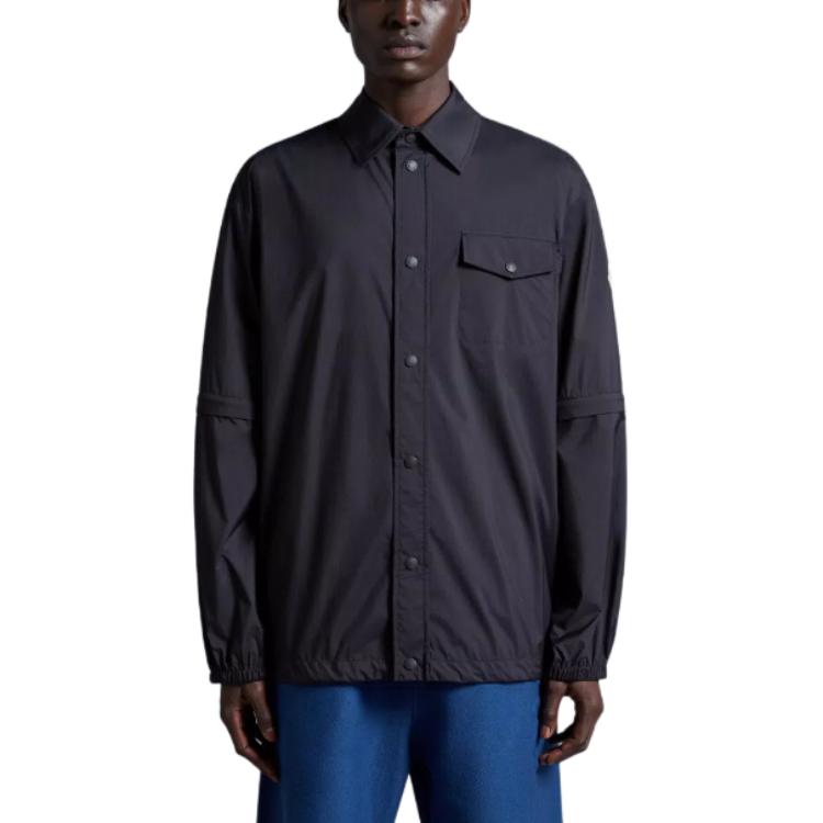 Moncler  Slim Fit Long Sleeve Shirt with Pockets Black J10912F00008596TM999 圖 4