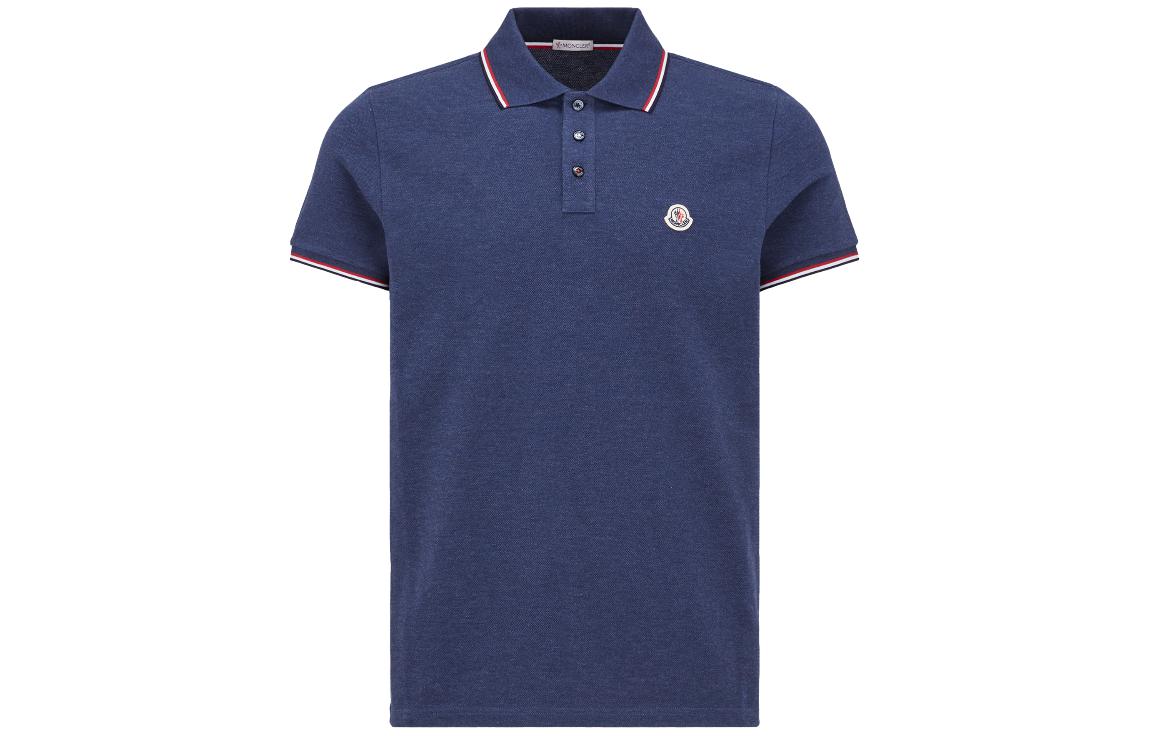 Order Moncler 修身版型午夜藍三色針織領POLO衫 J10918A7030084556795