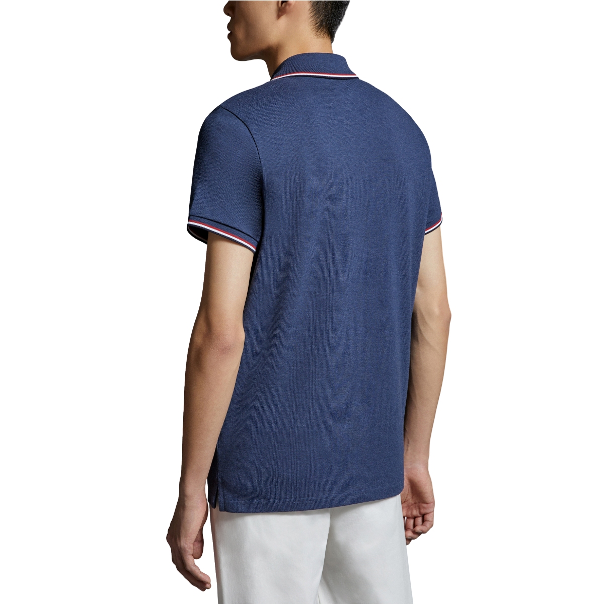 Purchase Moncler 修身版型午夜藍三色針織領POLO衫 J10918A7030084556795