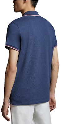 Moncler Slim Fit Polo Shirt Kerah Tricolor - Midnight Blue. J10918A7030084556795 Purchase Moncler Slim Fit Polo Shirt Kerah Tricolor - Midnight Blue. J10918A7030084556795