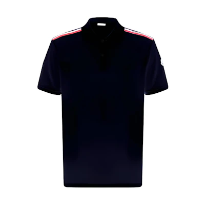 Moncler Slim Fit Striped Buttoned Polo Shirt, Blue. J10918A0002089A1677X