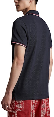 Moncler Polo Slim Fit Azul Marino con Cuello Tricolor SS24. J10918A703008455677X Shop Moncler Polo Slim Fit Azul Marino con Cuello Tricolor SS24. J10918A703008455677X