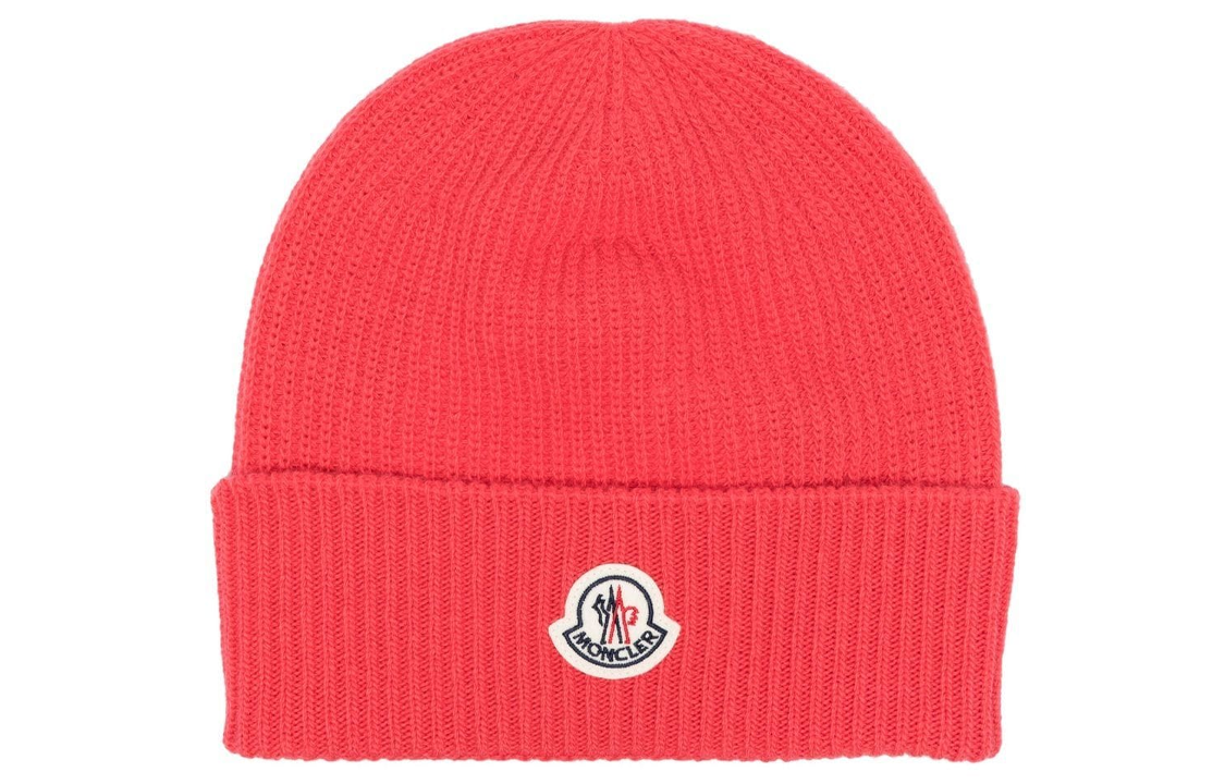 Moncler  Soft Wool Knit Beanie Hat in Red. H20913B00050M1900530