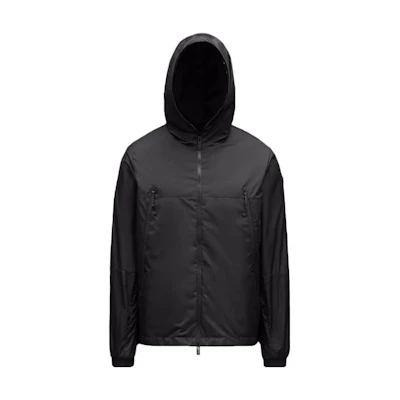Moncler Solid Black Zip-Up Hooded Jacket Coat. I10911A0017568352999