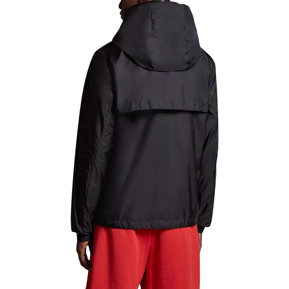 Shop モンクレール ソリッドブラック ジップアップ フーデッドジャケットコート I10911A0017568352999