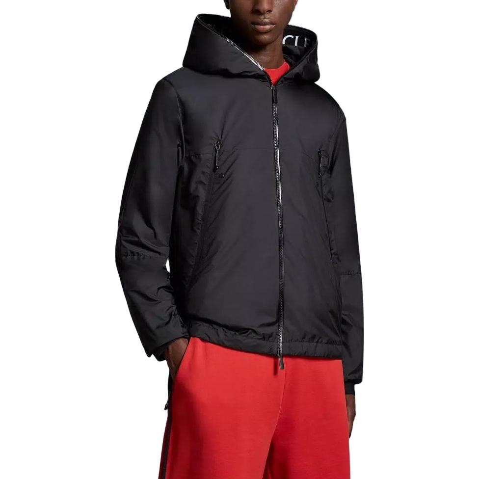 Purchase モンクレール ソリッドブラック ジップアップ フーデッドジャケットコート I10911A0017568352999