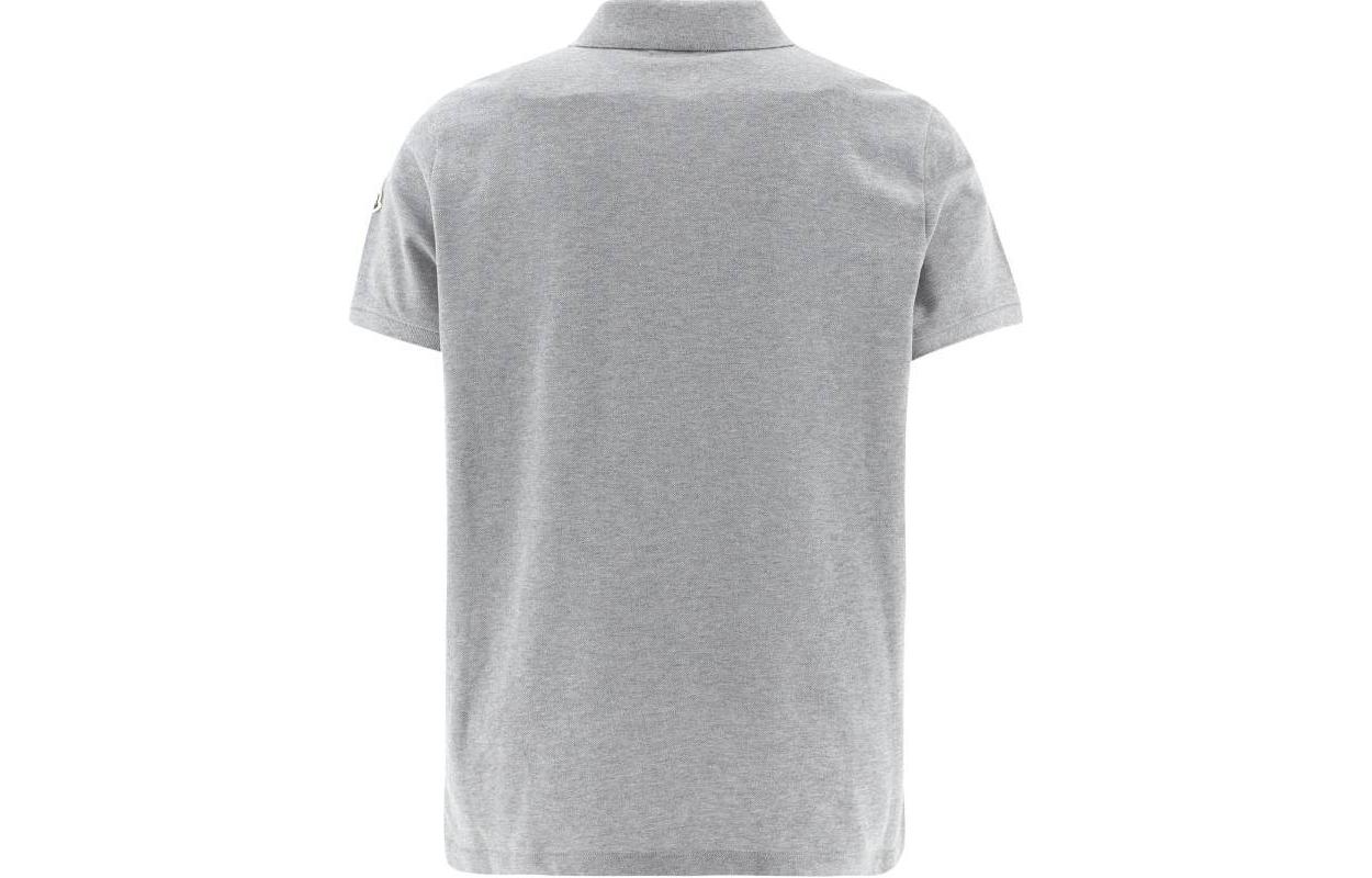 Lookbook 蒙克莱 灰色纯色短袖纽扣POLO衫 8A7051084556984