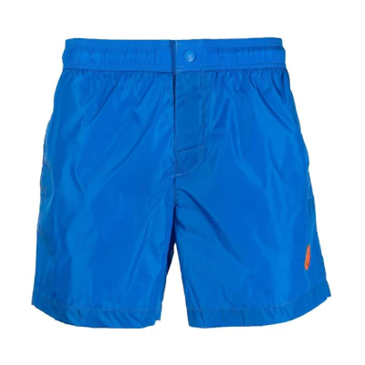 Moncler Solid Color Elastic Straight Shorts Blue 2C000145332673N
