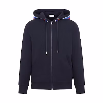 Moncler Solid Color Hooded Zip Long Sleeve Jacket Blue 8G00054899YE778