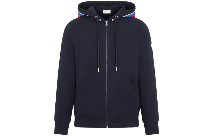 Order Moncler  Solid Color Hooded Zip Long Sleeve Jacket Blue 8G00054899YE778