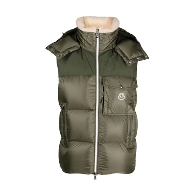 Moncler Solid Color Hooded Zipper Slim Fit Sleeveless Vest I20911A00056596