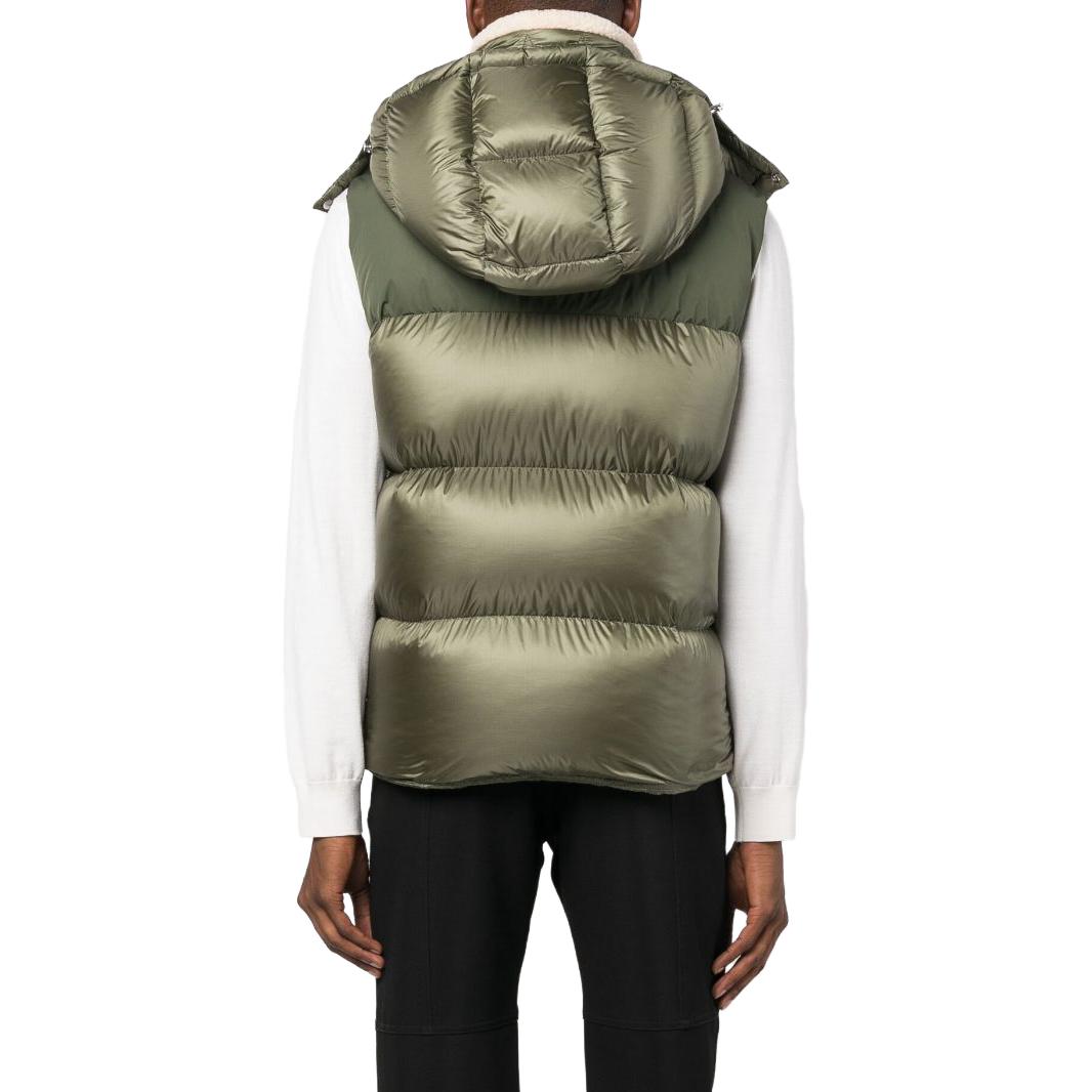 Shop Moncler Rompi Tanpa Lengan Slim Fit Berkerudung Warna Polos dengan Resleting I20911A00056596