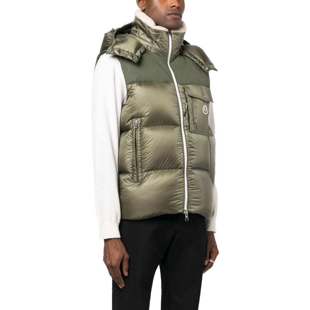 Purchase Moncler Rompi Tanpa Lengan Slim Fit Berkerudung Warna Polos dengan Resleting I20911A00056596