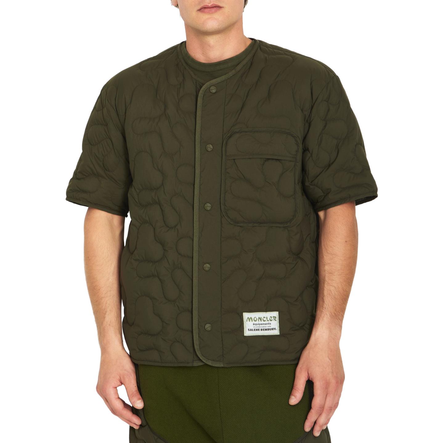 Purchase モンクレール 無地 ルーズフィット ボタンクルーネック半袖シャツ グリーン 2F00002M322483C