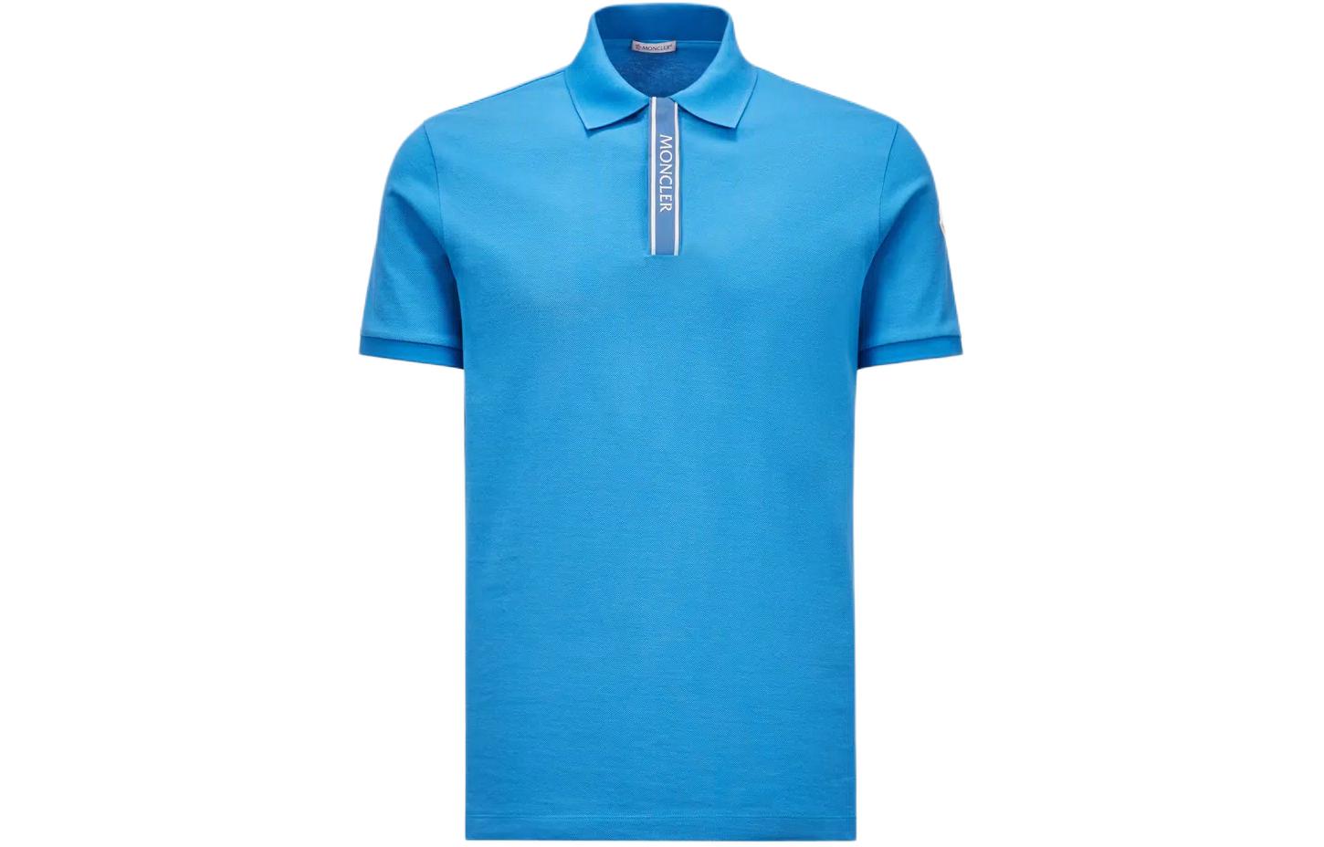 Buy モンクレール 無地 半袖ポロシャツ - ブルー J10918A0000289A1672I