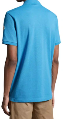 モンクレール 無地 半袖ポロシャツ - ブルー J10918A0000289A1672I Shop モンクレール 無地 半袖ポロシャツ - ブルー J10918A0000289A1672I