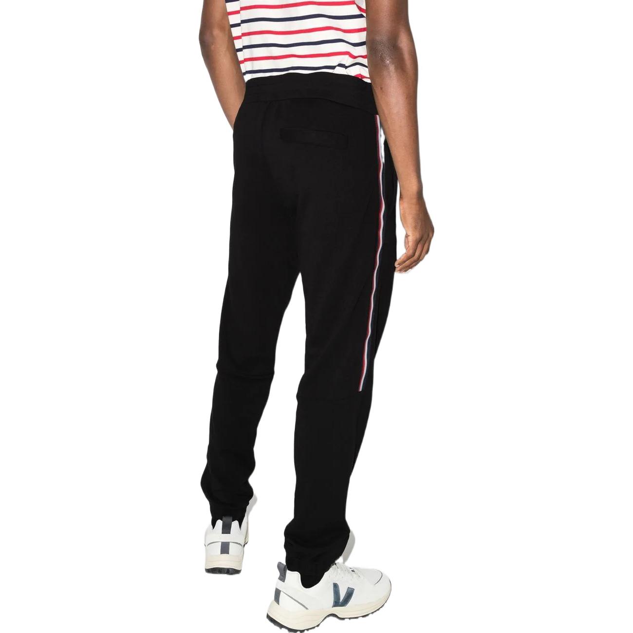 Shop 몽클레르 솔리드 컬러 사이드 스트라이프 로고 트랙 팬츠 H10918H00018809LA999