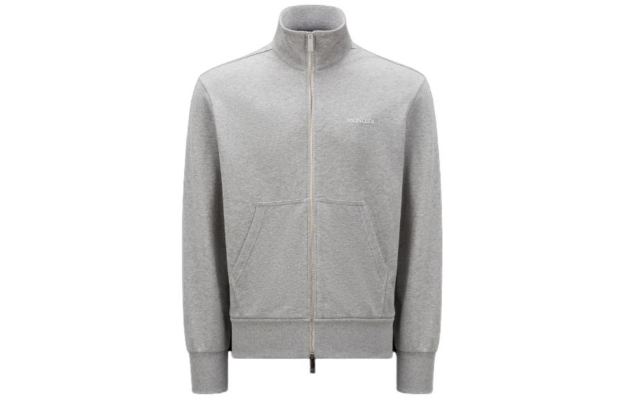 Moncler  Solid Color Zip-Up Jacket Long Sleeve - Gray I10918G00028899WP984