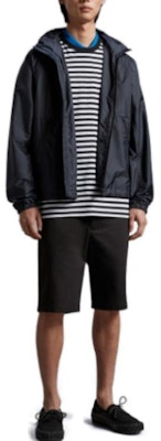 Moncler Solid Color Zip-Up Loose Fit Jacket in Blue. I10911A0014353A5EP70 Shop Moncler Solid Color Zip-Up Loose Fit Jacket in Blue. I10911A0014353A5EP70