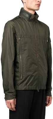 Moncler Solid Color Zip-Up Raincoat Jacket in Army Green. I10911A0009768352 Purchase Moncler Solid Color Zip-Up Raincoat Jacket in Army Green. I10911A0009768352