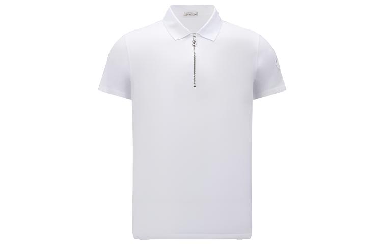 Moncler  Solid Half-Zip Slim Fit Short Sleeve Polo Shirt I10918A00008899P0001
