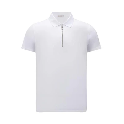 Moncler Solid Half-Zip Slim Fit Short Sleeve Polo Shirt I10918A00008899P0001