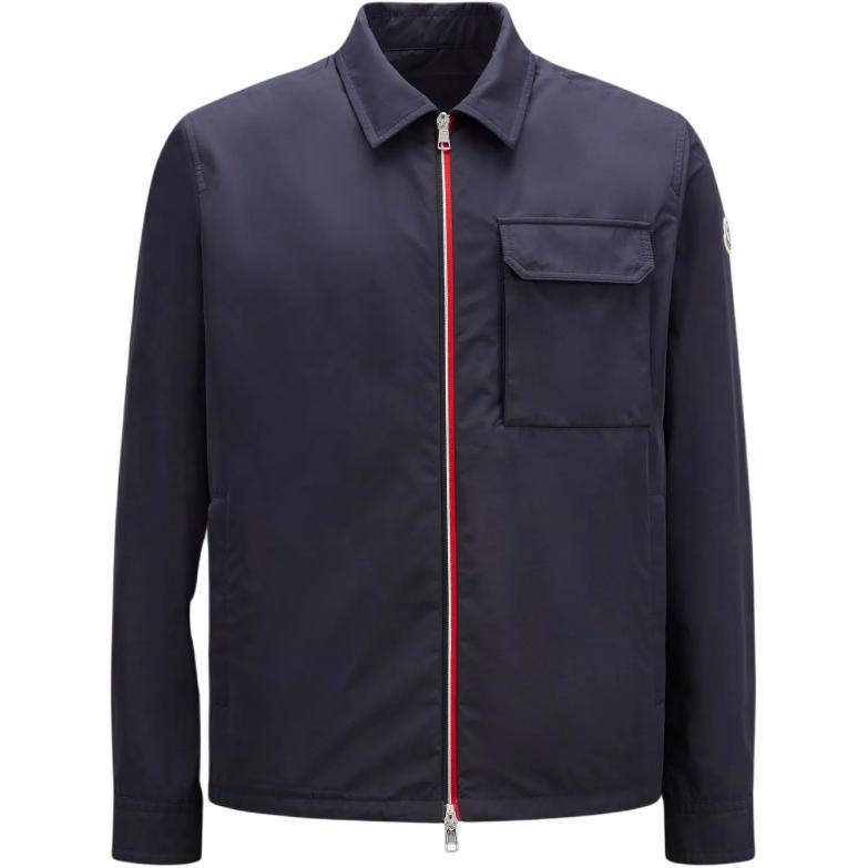 Buy Moncler Jaket Biru Tua Navy Zip-Up Berkolar. I10911A0016954A9174S