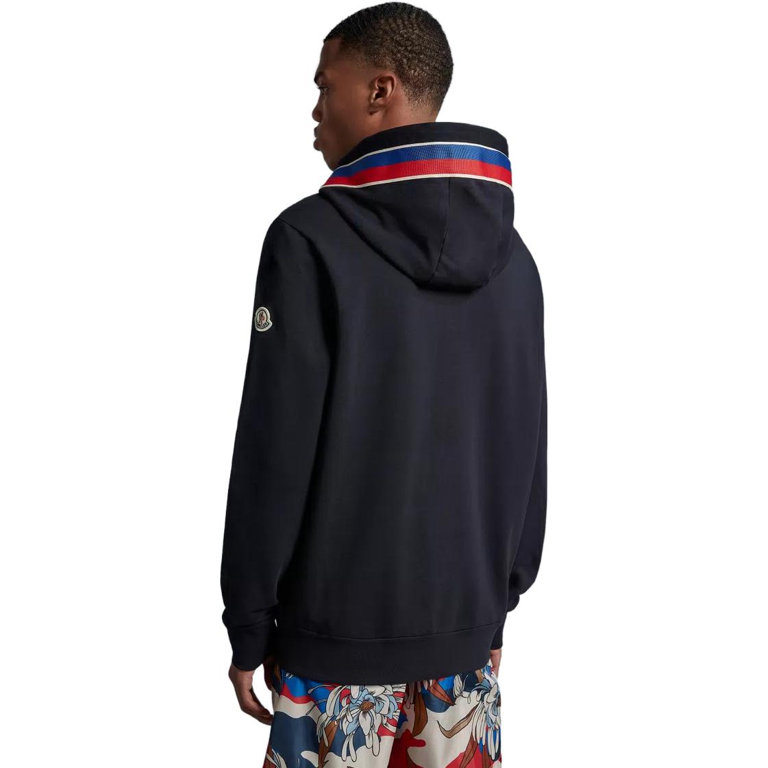 Moncler  Solid Pullover Hoodie with Drawstring in Navy Blue. I10918G00054899YE778 圖 4