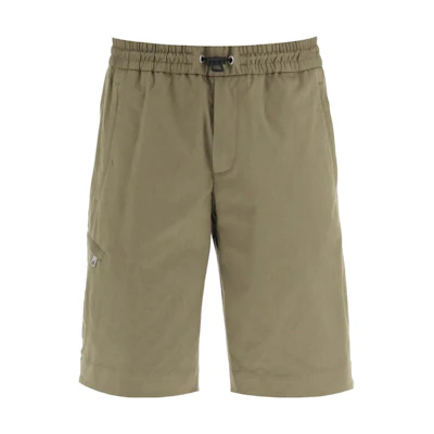 Moncler Solid Straight-Fit Casual Shorts Army Green. 2B000065744881M