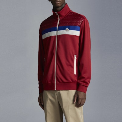 蒙克勒 SS22 标志条纹高领拉链夹克 火焰红 H10918G00007899A0480 Lookbook 蒙克勒 SS22 标志条纹高领拉链夹克 火焰红 H10918G00007899A0480
