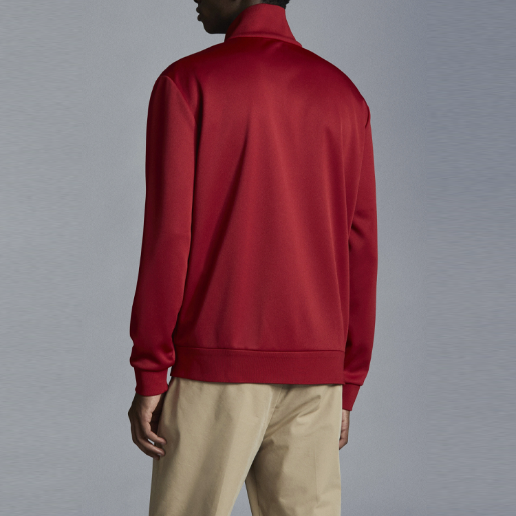 Shop 蒙克勒 SS22 标志条纹高领拉链夹克 火焰红 H10918G00007899A0480